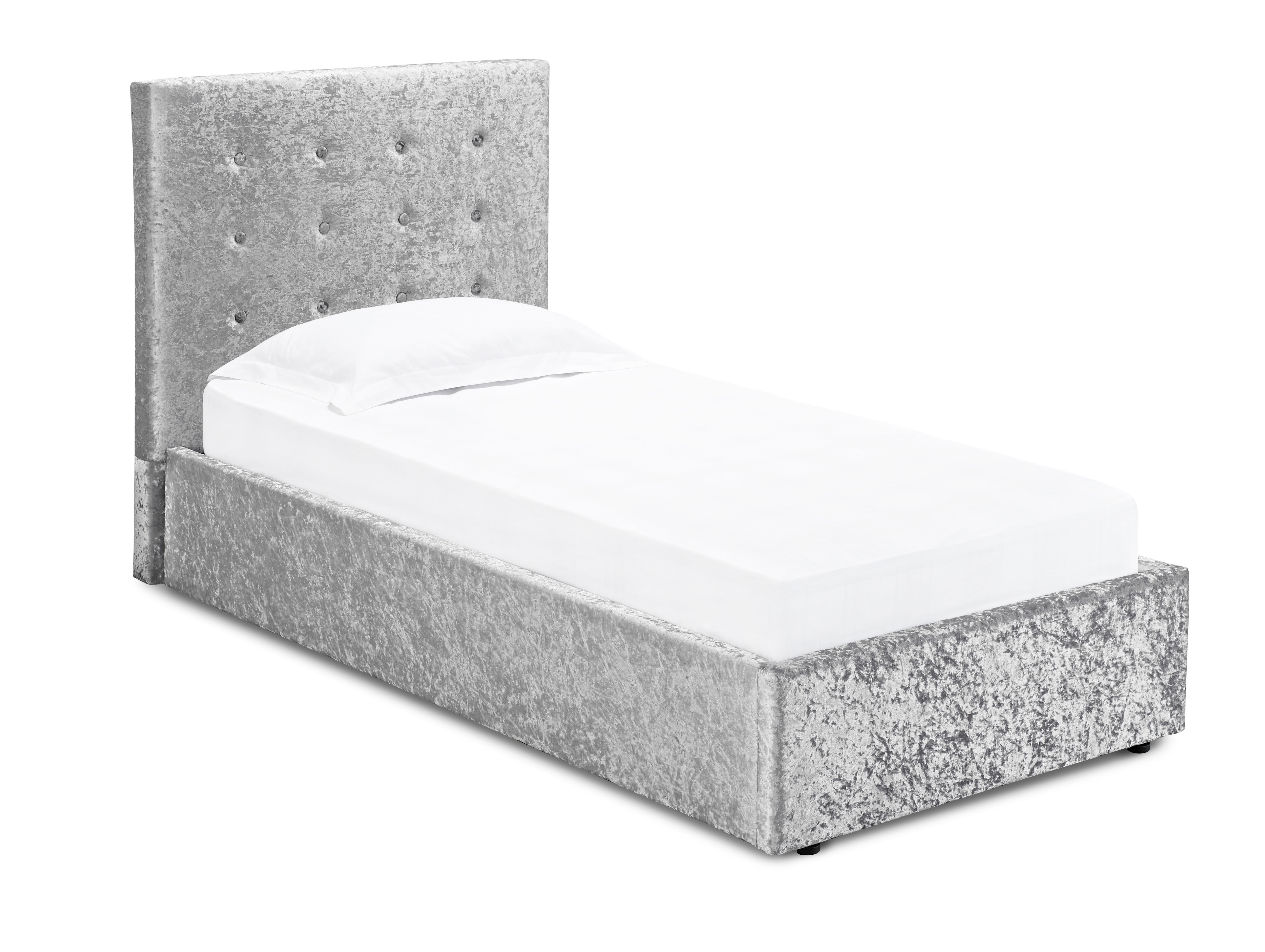 crushed velvet single bed and mattress